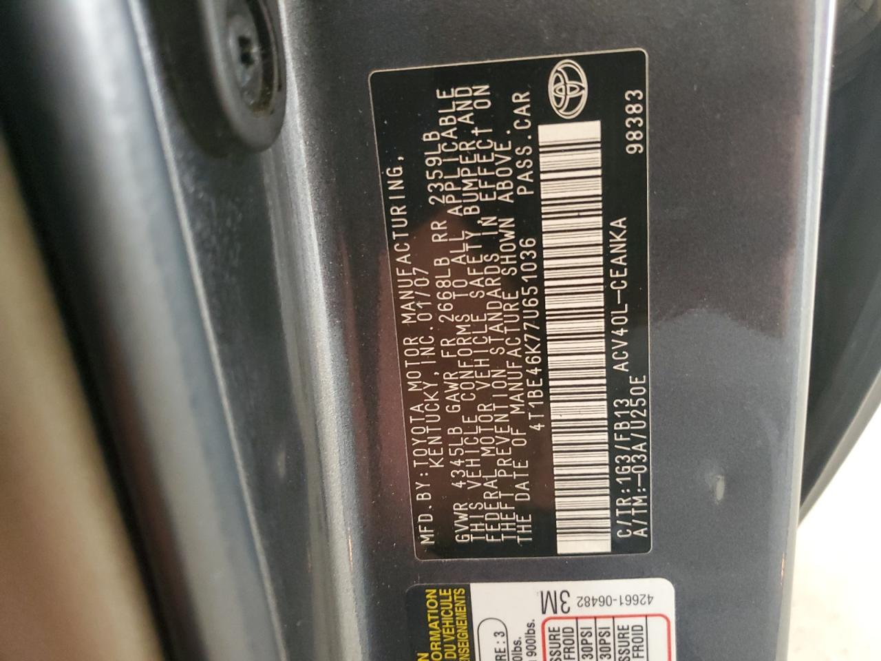 2007 Toyota Camry - Image 12