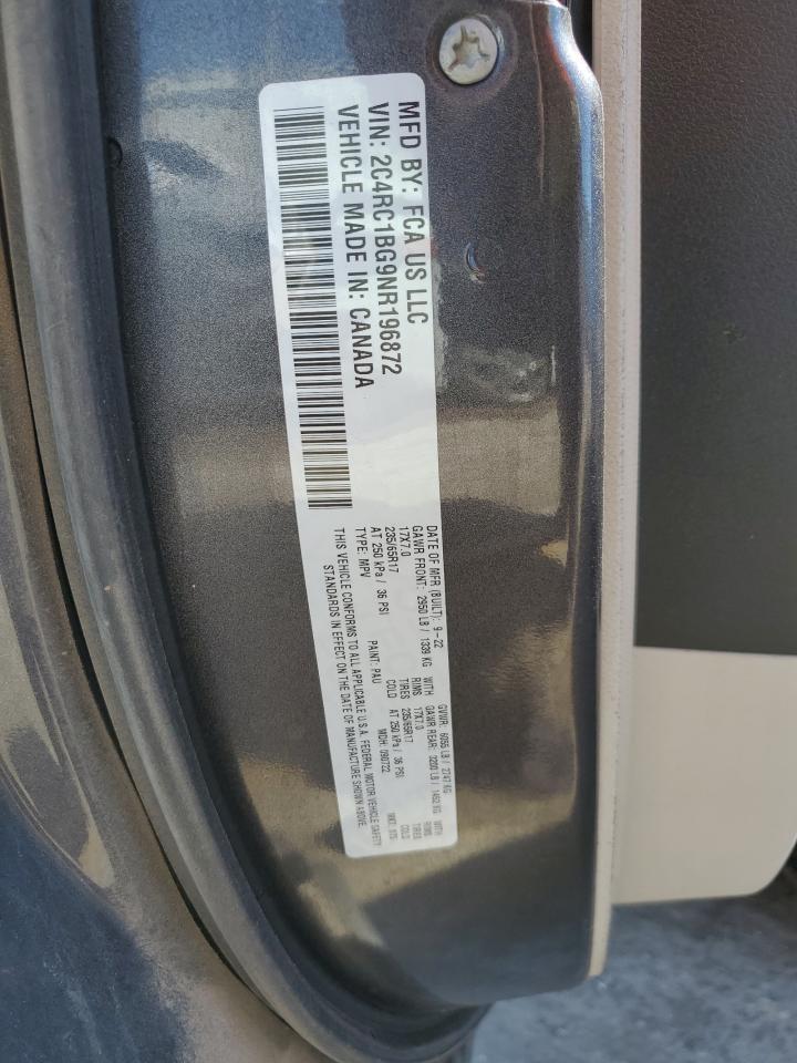 2022 Chrysler Pacifica Touring L VIN: 2C4RC1BG9NR196872 Lot: 50791575