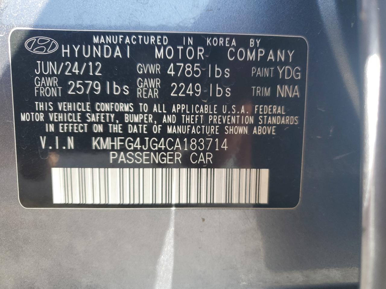 2012 Hyundai Azera - Image 12