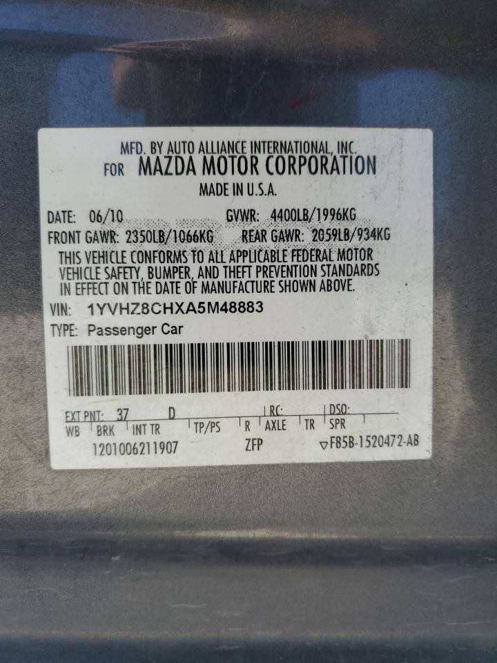 2010 Mazda 6 I VIN: 1YVHZ8CHXA5M48883 Lot: 48779345
