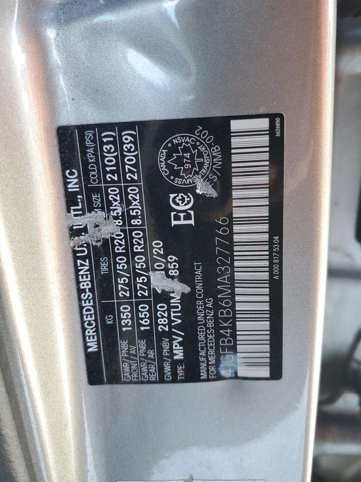 2021 Mercedes-Benz Gle 350 4Matic VIN: 4JGFB4KB6MA327766 Lot: 47952285