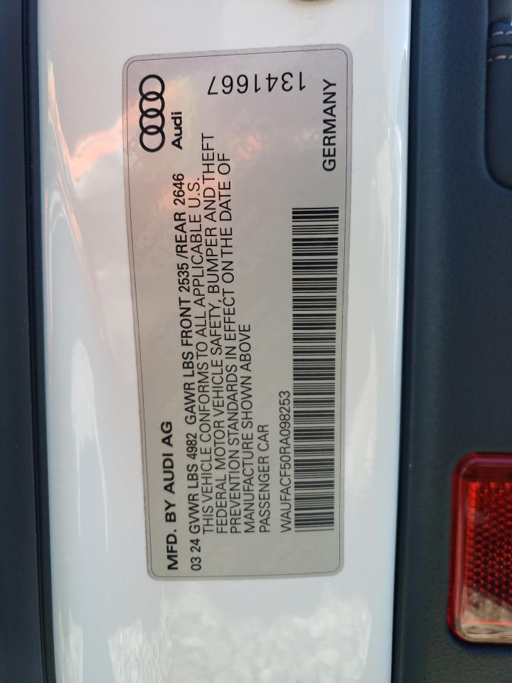 2024 Audi A5 Premium Plus 45 VIN: WAUFACF50RA098253 Lot: 49434015