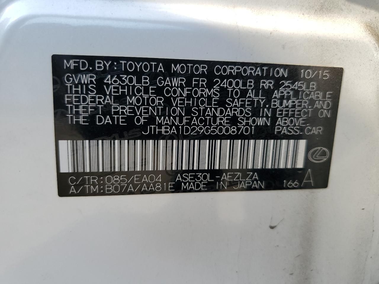 2016 Lexus IS - Image 12