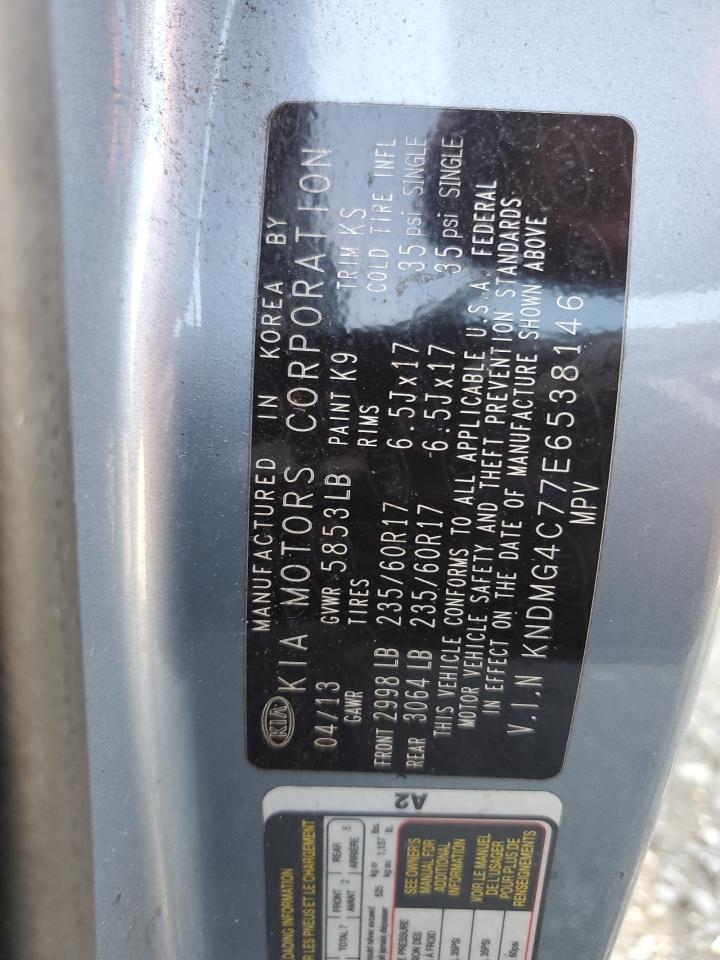 2014 Kia Sedona Lx VIN: KNDMG4C77E6538146 Lot: 49164245