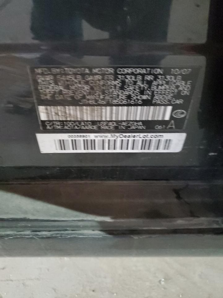 2008 Lexus Ls 460 VIN: JTHBL46F185061616 Lot: 48432125