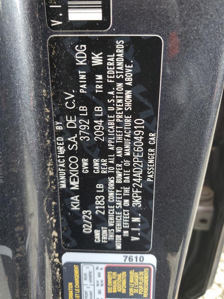 2023 Kia Forte Lx VIN: 3KPF24AD2PE604910 Lot: 80090405
