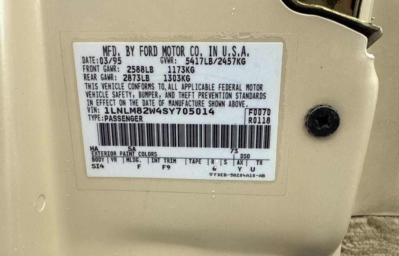 1995 Lincoln Town Car Signature VIN: 1LNLM82W4SY705014 Lot: 49991525