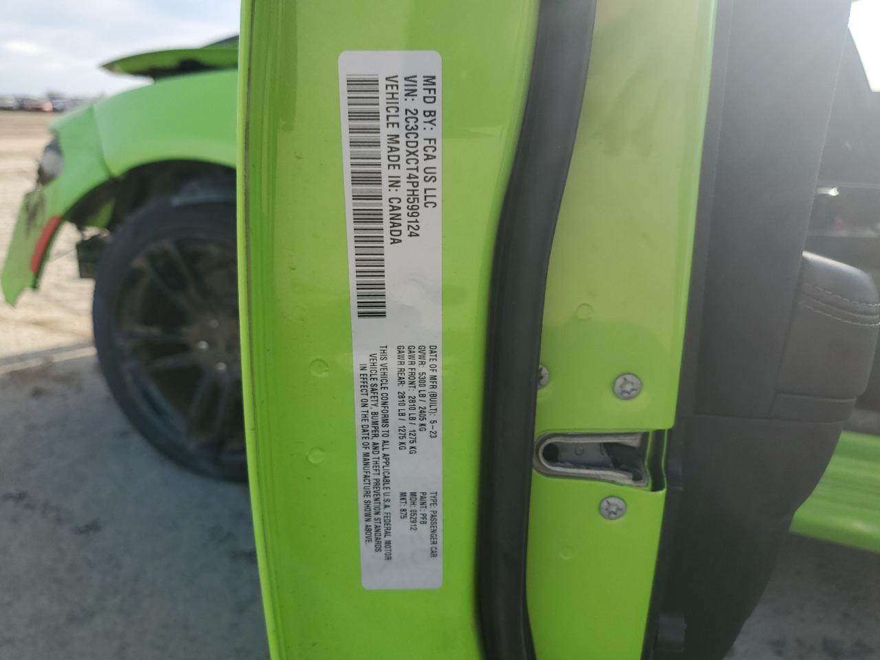 2023 Dodge Charger R/T VIN: 2C3CDXCT4PH599124 Lot: 49715265