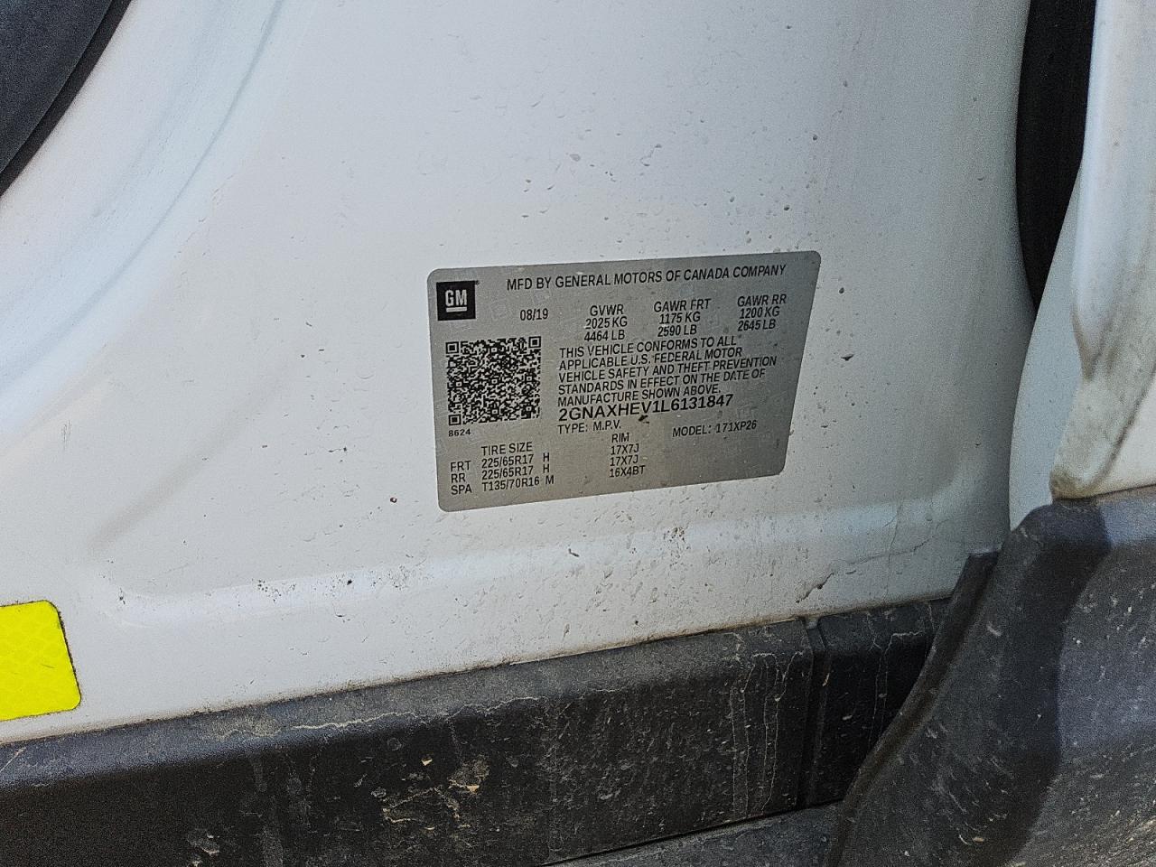 2GNAXHEV1L6131847 CHEVROLET EQUINOX 2020