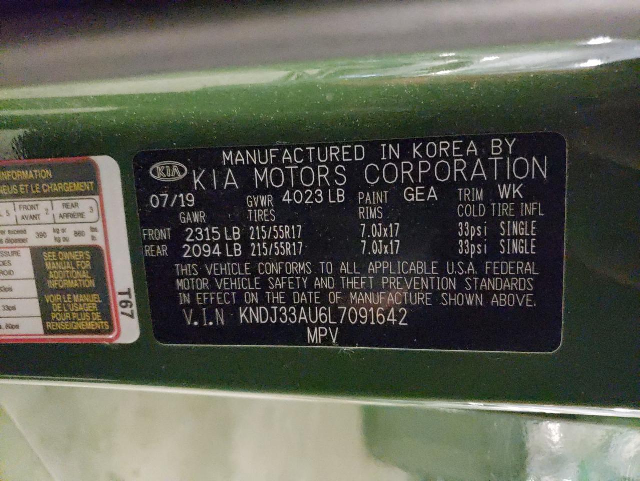 KNDJ33AU6L7091642 2020 Kia Soul Ex