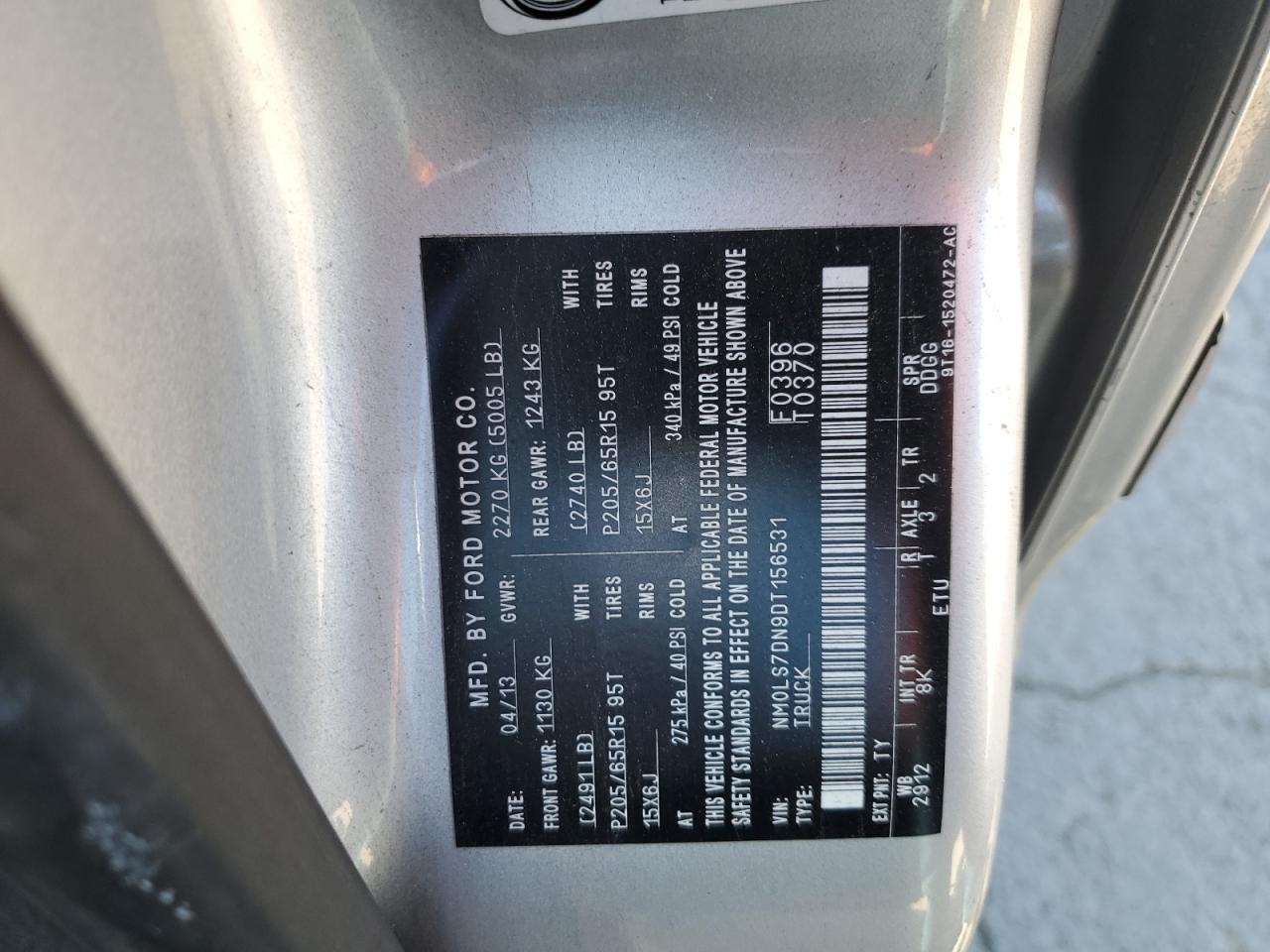 2013 Ford Transit Connect Xlt VIN: NM0LS7DN9DT156531 Lot: 50426115