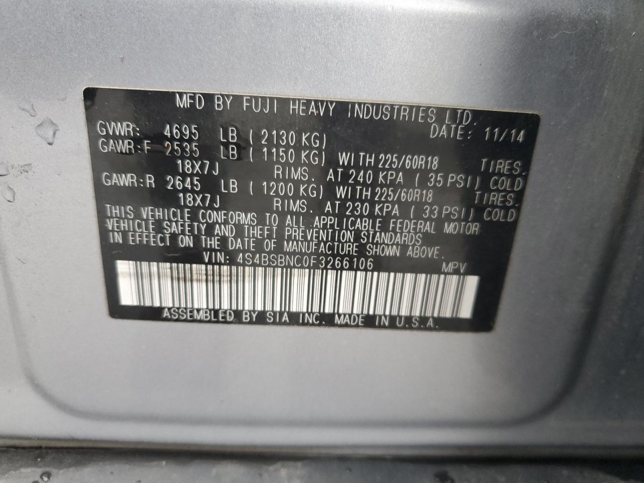 2015 Subaru Outback - Image 14
