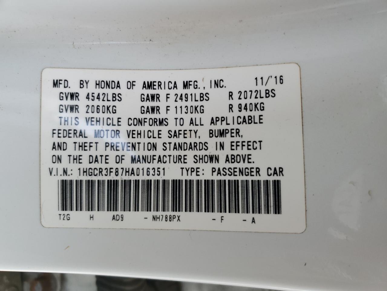 2017 Honda Accord - Image 12