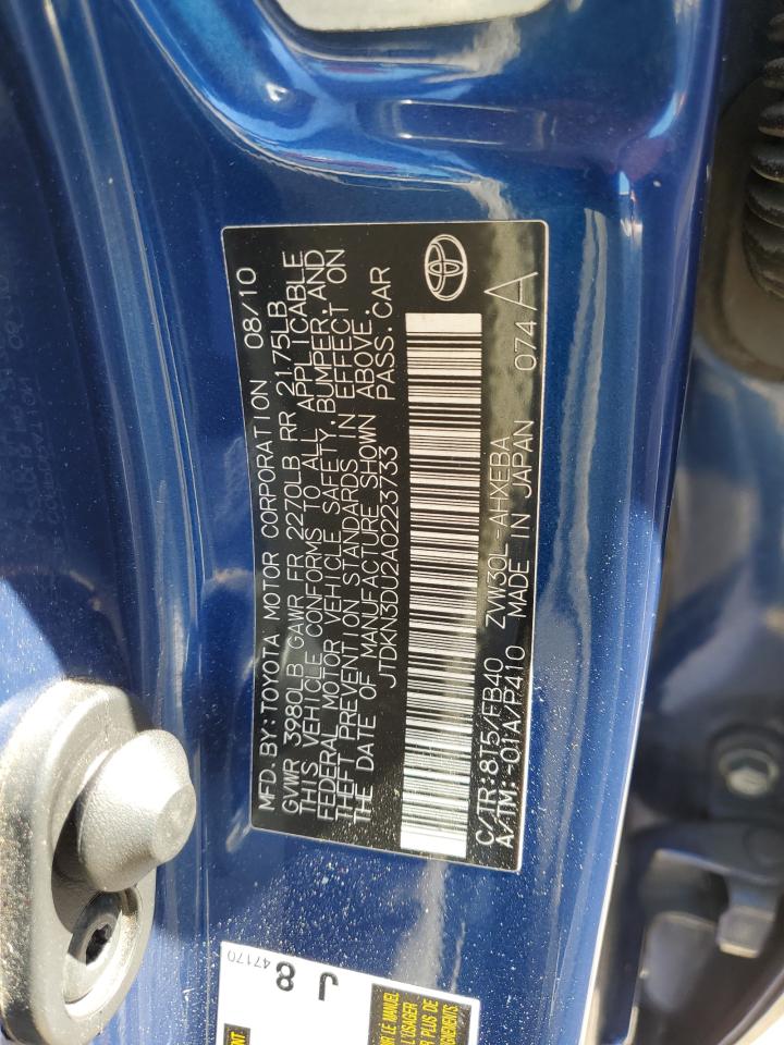 2010 Toyota Prius VIN: JTDKN3DU2A0223733 Lot: 50659855
