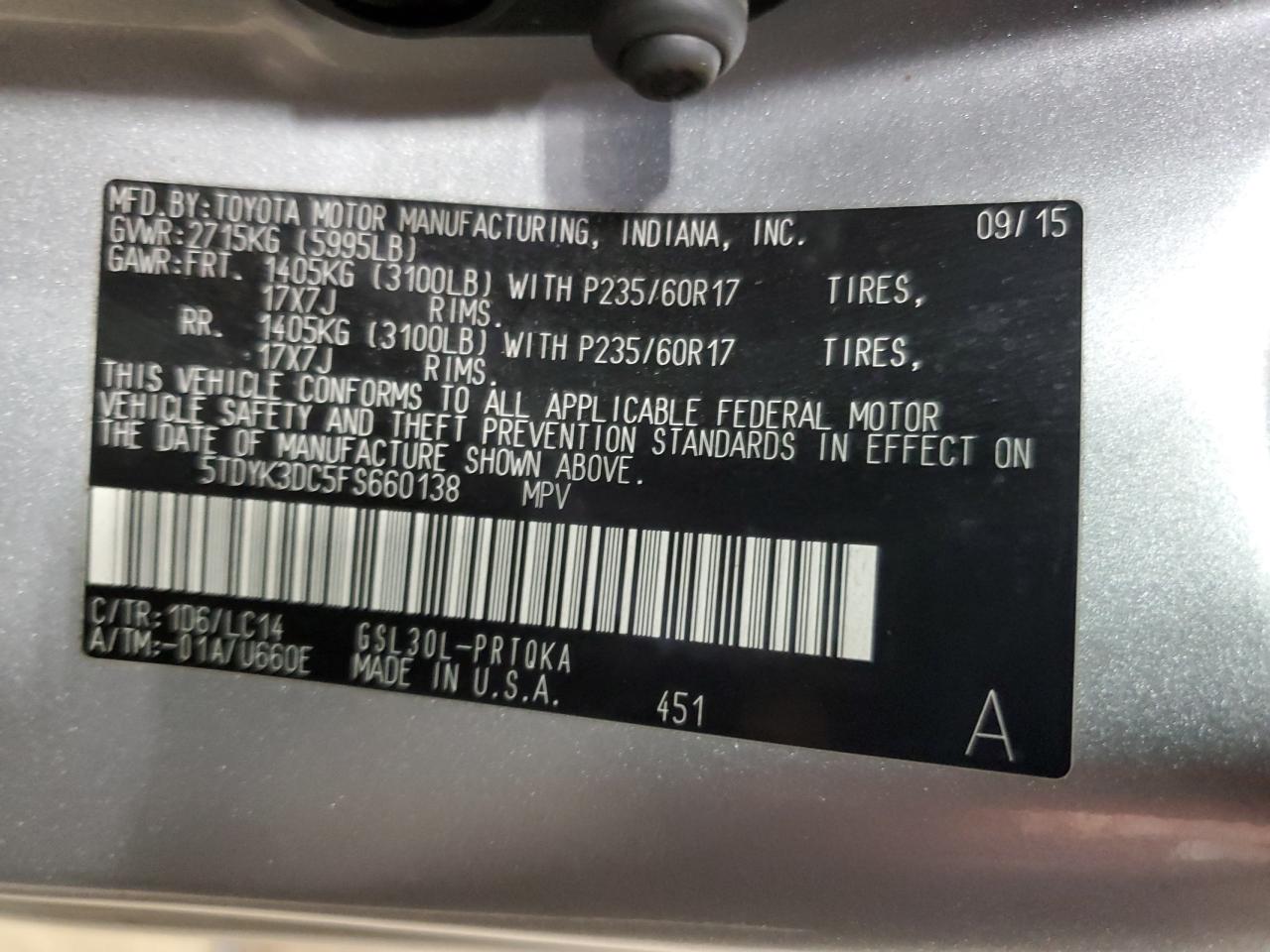 2015 Toyota Sienna - Image 14