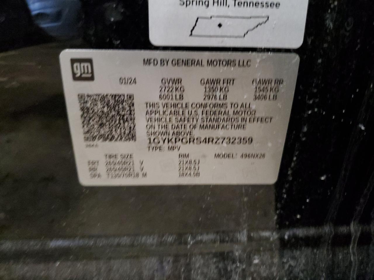 2024 Cadillac Xt6 Sport VIN: 1GYKPGRS4RZ732359 Lot: 48542545