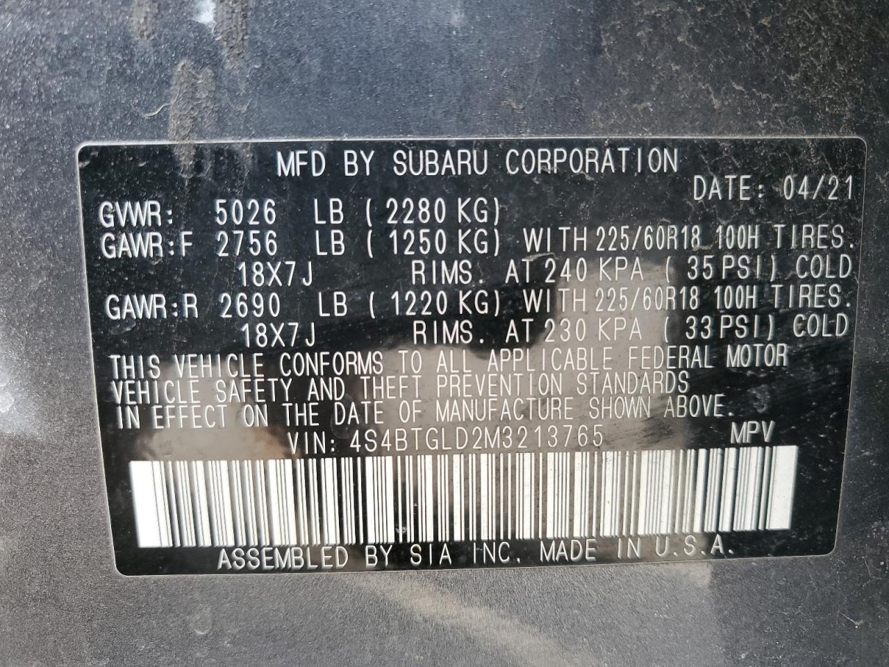 2021 Subaru Outback - Image 12