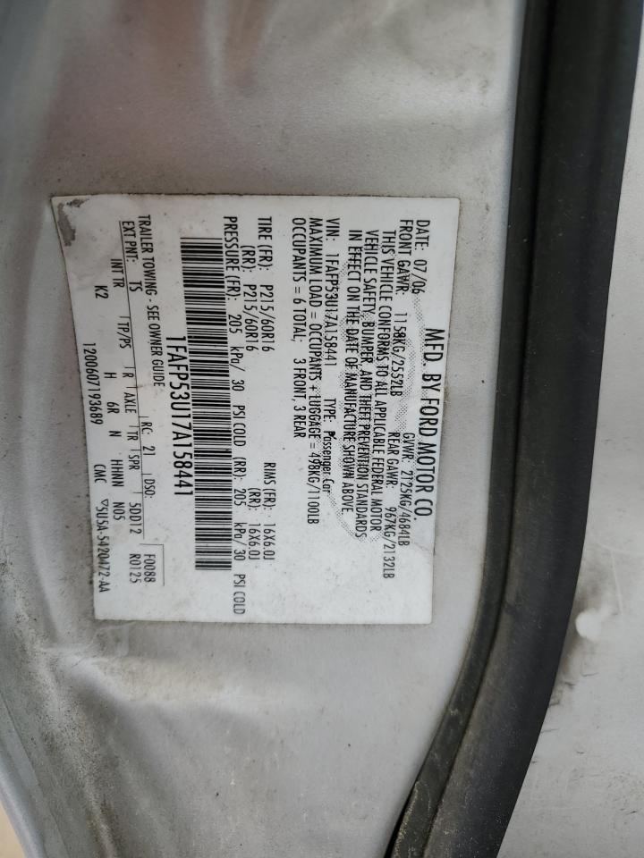 2007 Ford Taurus Se VIN: 1FAFP53U17A158441 Lot: 51096155