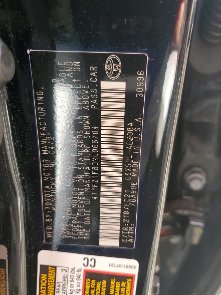 2021 Toyota Avalon Trd VIN: 4T1FZ1FB0MU066704 Lot: 47811205
