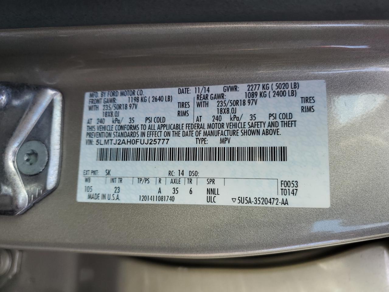 2015 Lincoln MKZ - Image 15