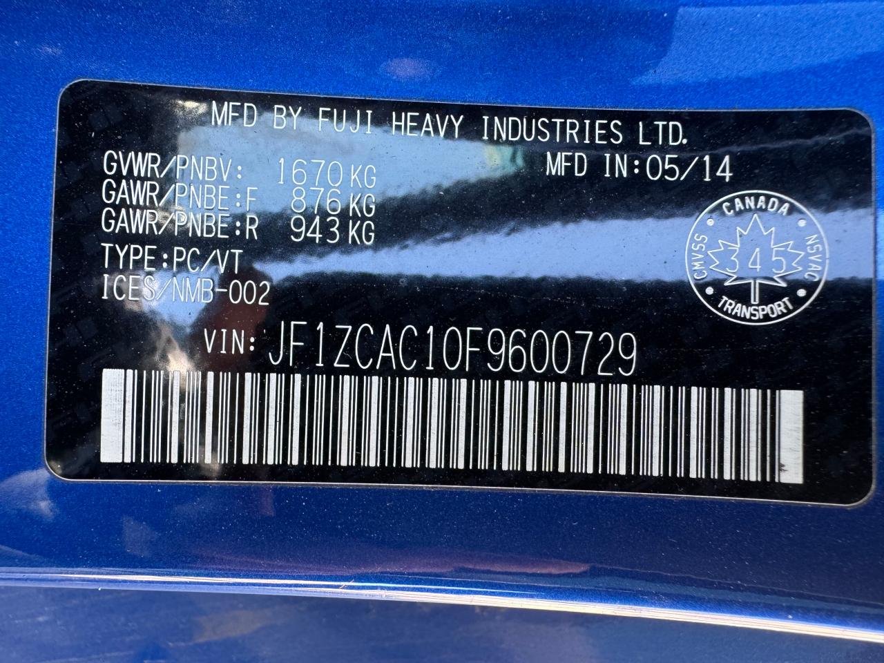 2015 Subaru Brz 2.0 Limited VIN: JF1ZCAC10F96007 Lot: 48617305