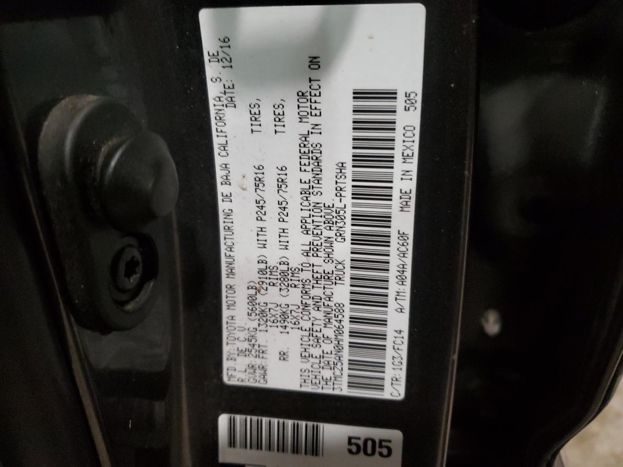 2017 Toyota Tacoma Double Cab VIN: 3TMCZ5AN0HM064588 Lot: 51037565