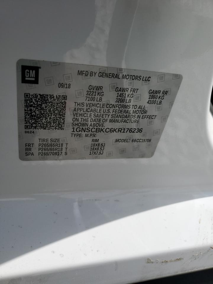 2019 Chevrolet Tahoe C1500 Lt VIN: 1GNSCBKC6KR176236 Lot: 47860495
