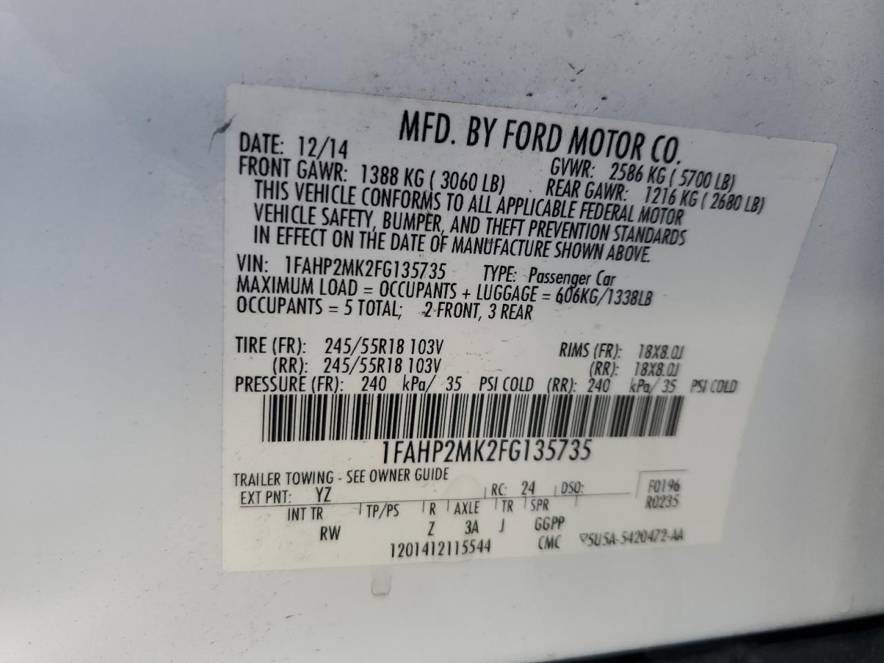 2015 Ford Taurus - Image 12