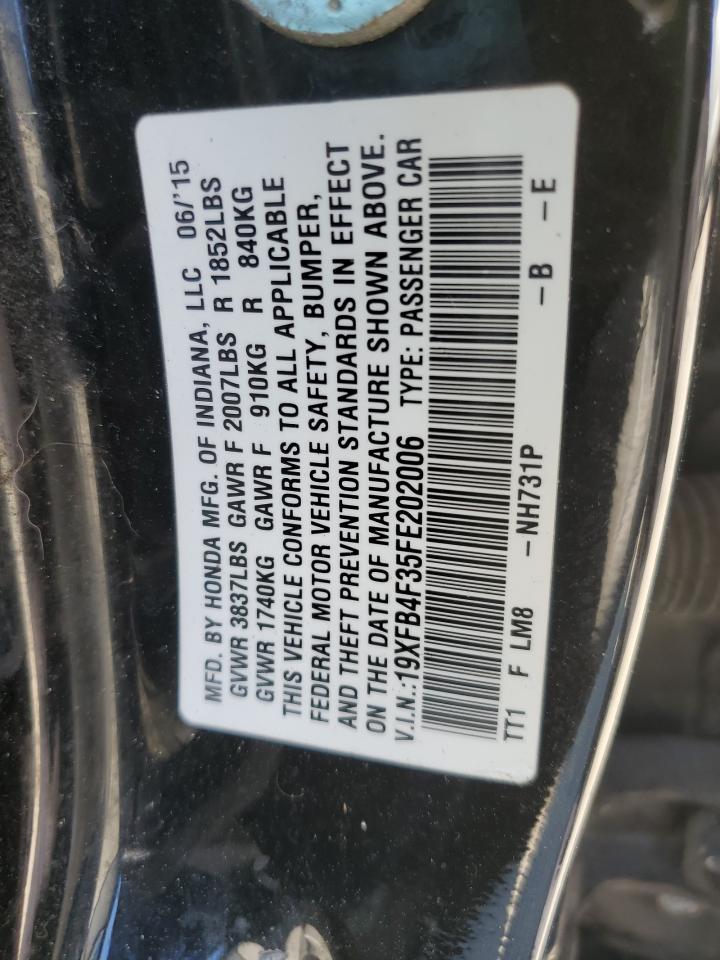 2015 Honda Civic Hybrid L VIN: 19XFB4F35FE202006 Lot: 48231745