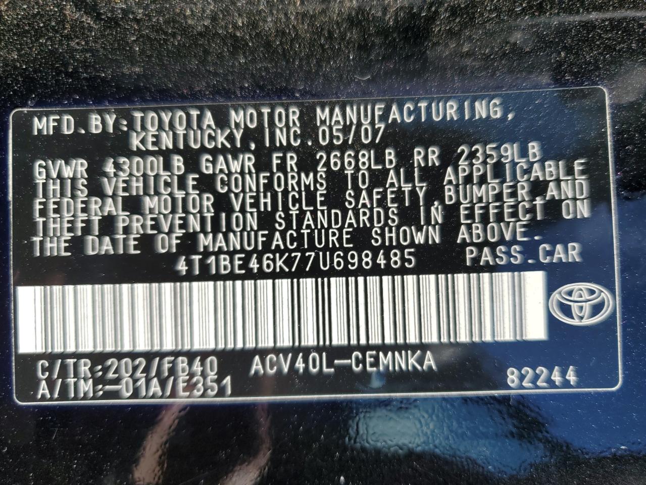 2007 Toyota Camry - Image 12