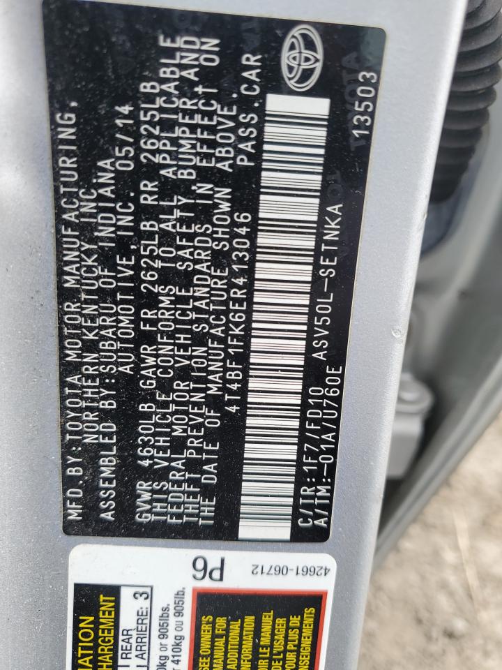2014 Toyota Camry L VIN: 4T4BF1FK6ER413046 Lot: 49539615