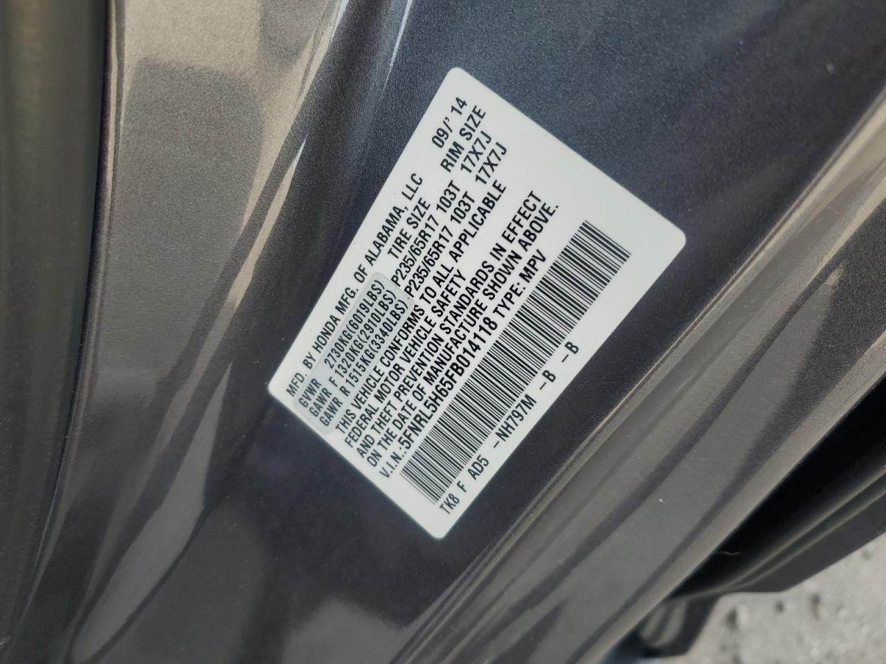 2015 Honda Odyssey - Image 15