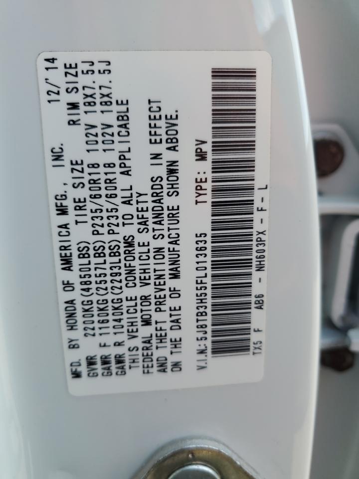 2015 Acura Rdx Technology VIN: 5J8TB3H55FL013635 Lot: 49058855