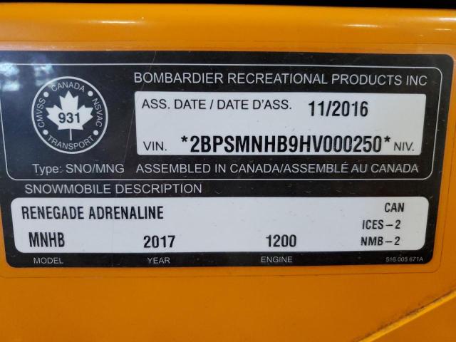 2017 SKIDOO RENEGADE