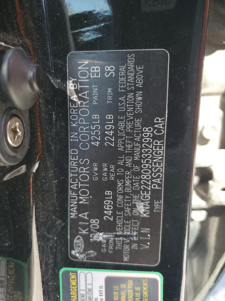 2009 Kia Optima Lx VIN: KNAGE228095332998 Lot: 48909125