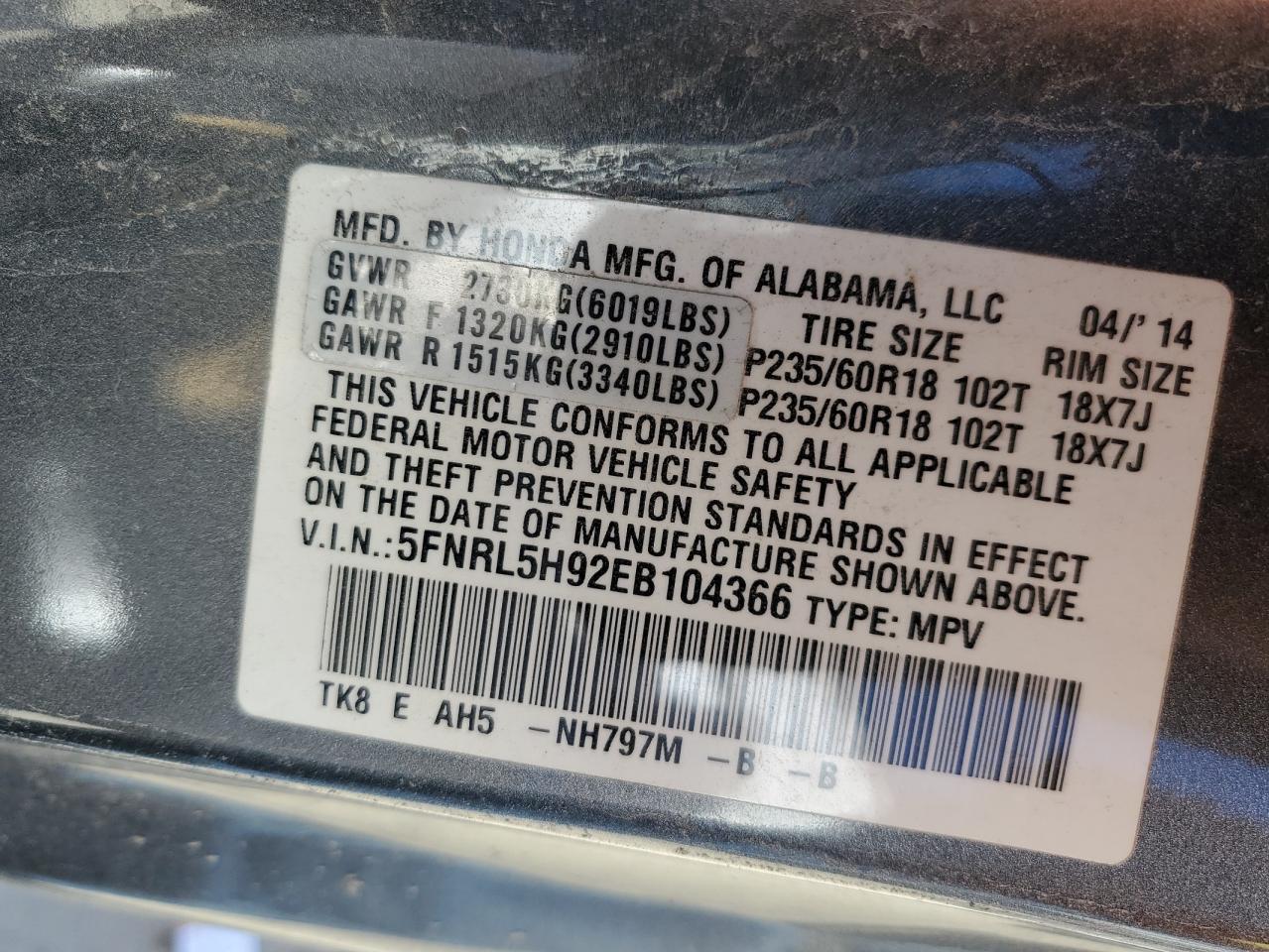 2014 Honda Odyssey - Image 13