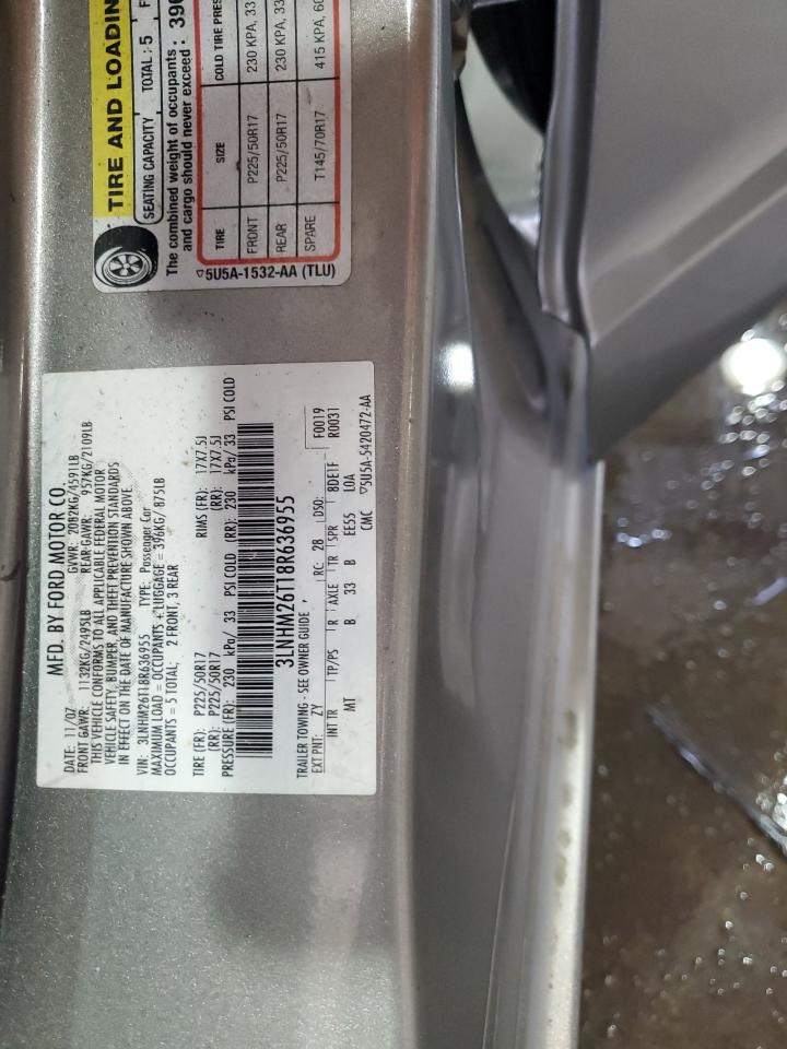 2008 Lincoln Mkz VIN: 3LNHM26T18R636955 Lot: 49518405