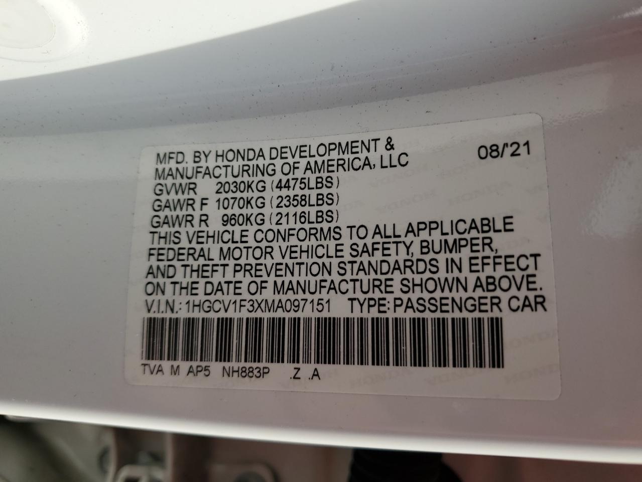2021 Honda Accord - Image 13