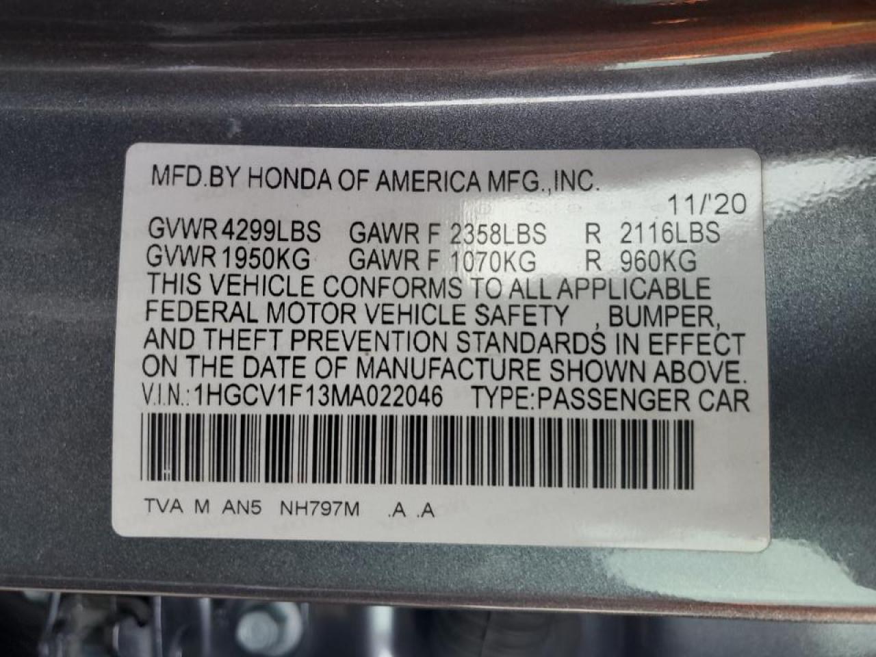 2021 Honda Accord - Image 13
