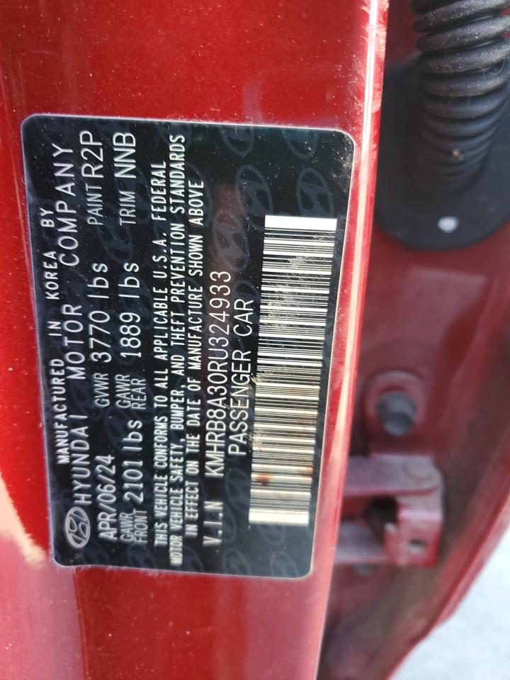 2024 Hyundai Venue Se VIN: KMHRB8A30RU324933 Lot: 47050945