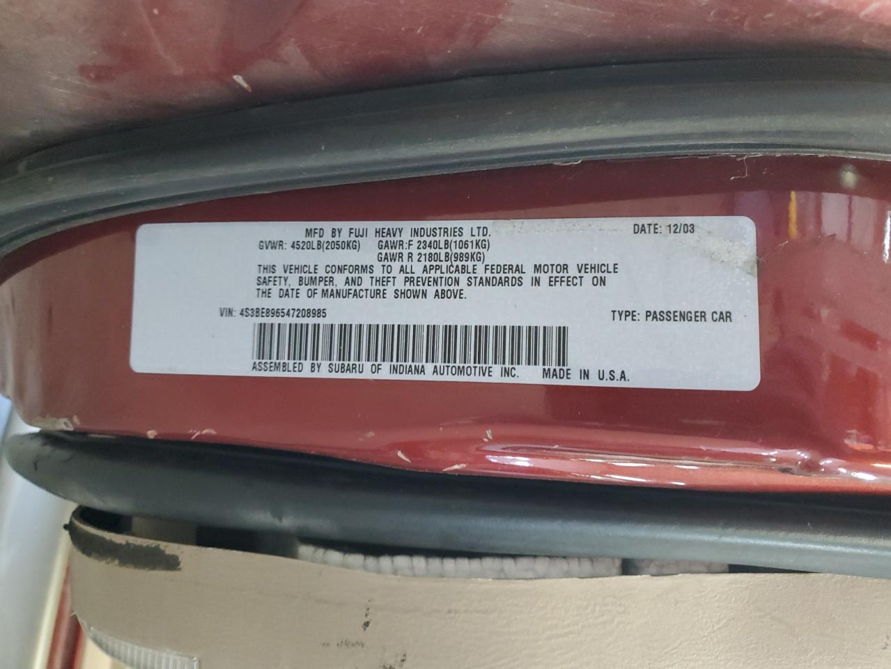 2004 Subaru Legacy - Image 12