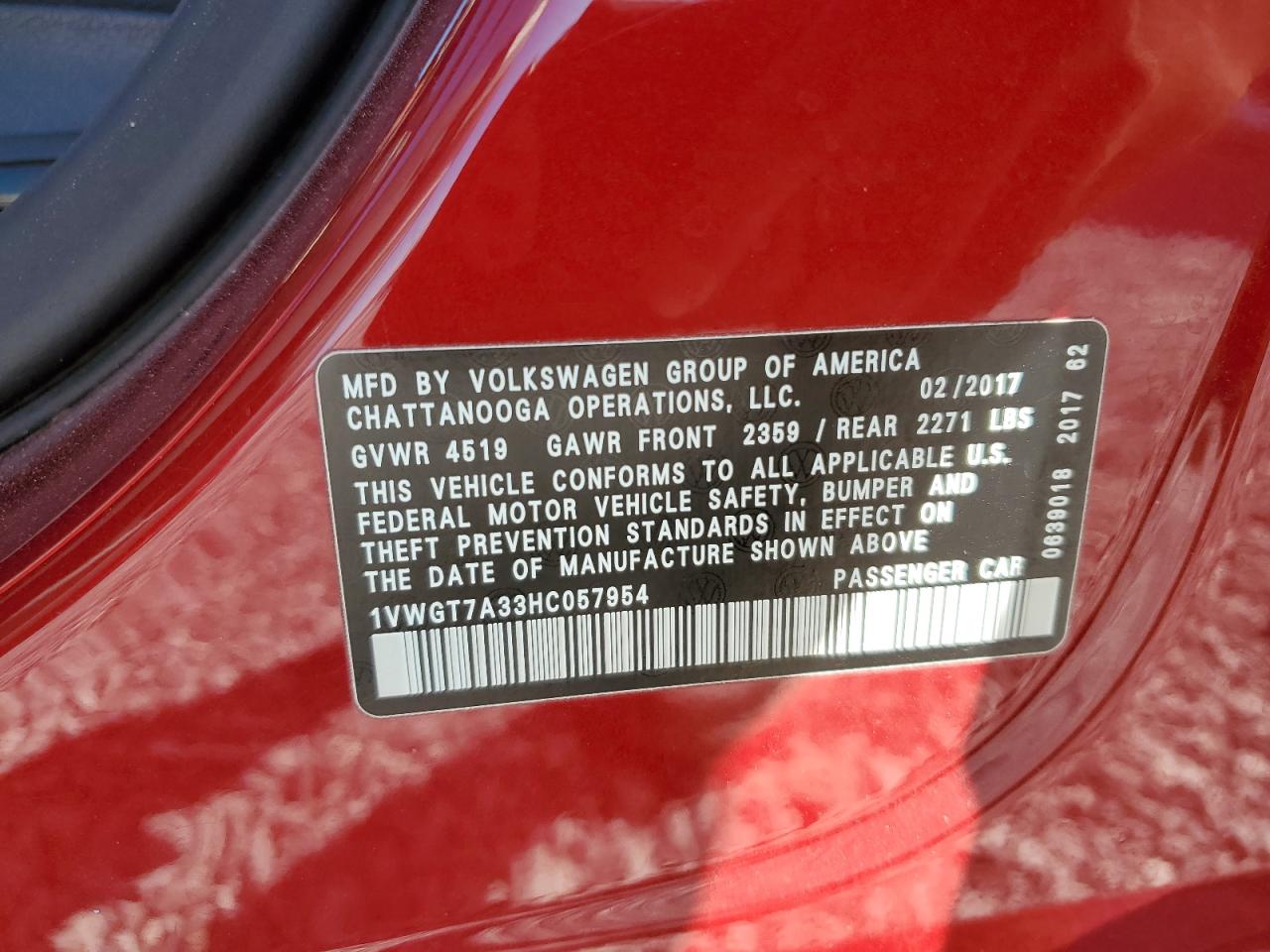 2017 Volkswagen Passat - Image 12