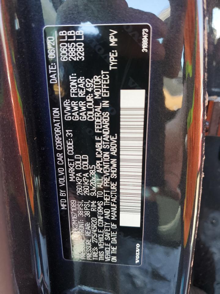 2021 Volvo Xc90 T5 Momentum VIN: YV4102PK2M1671089 Lot: 49348425