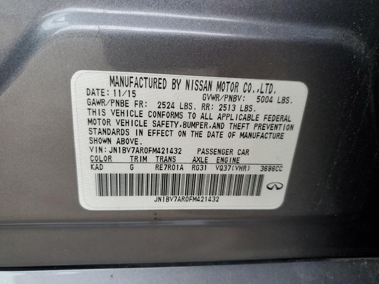 2015 Infiniti Q50 - Image 12