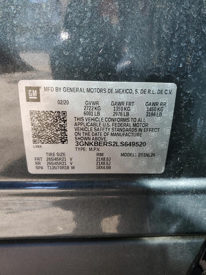 2020 Chevrolet Blazer Rs VIN: 3GNKBERS2LS649520 Lot: 48127075