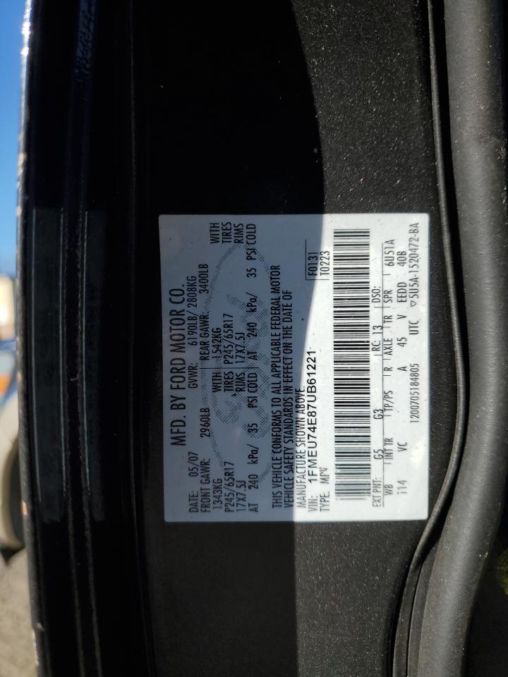 2007 Ford Explorer Eddie Bauer VIN: 1FMEU74E87UB61221 Lot: 50811235