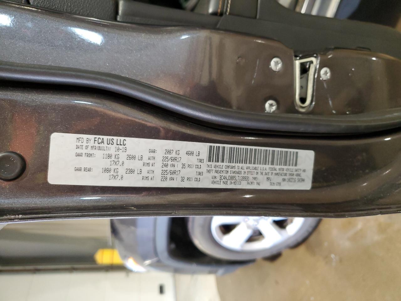 2020 Jeep Compass Latitude VIN: 3C4NJDBB5LT139931 Lot: 48772635