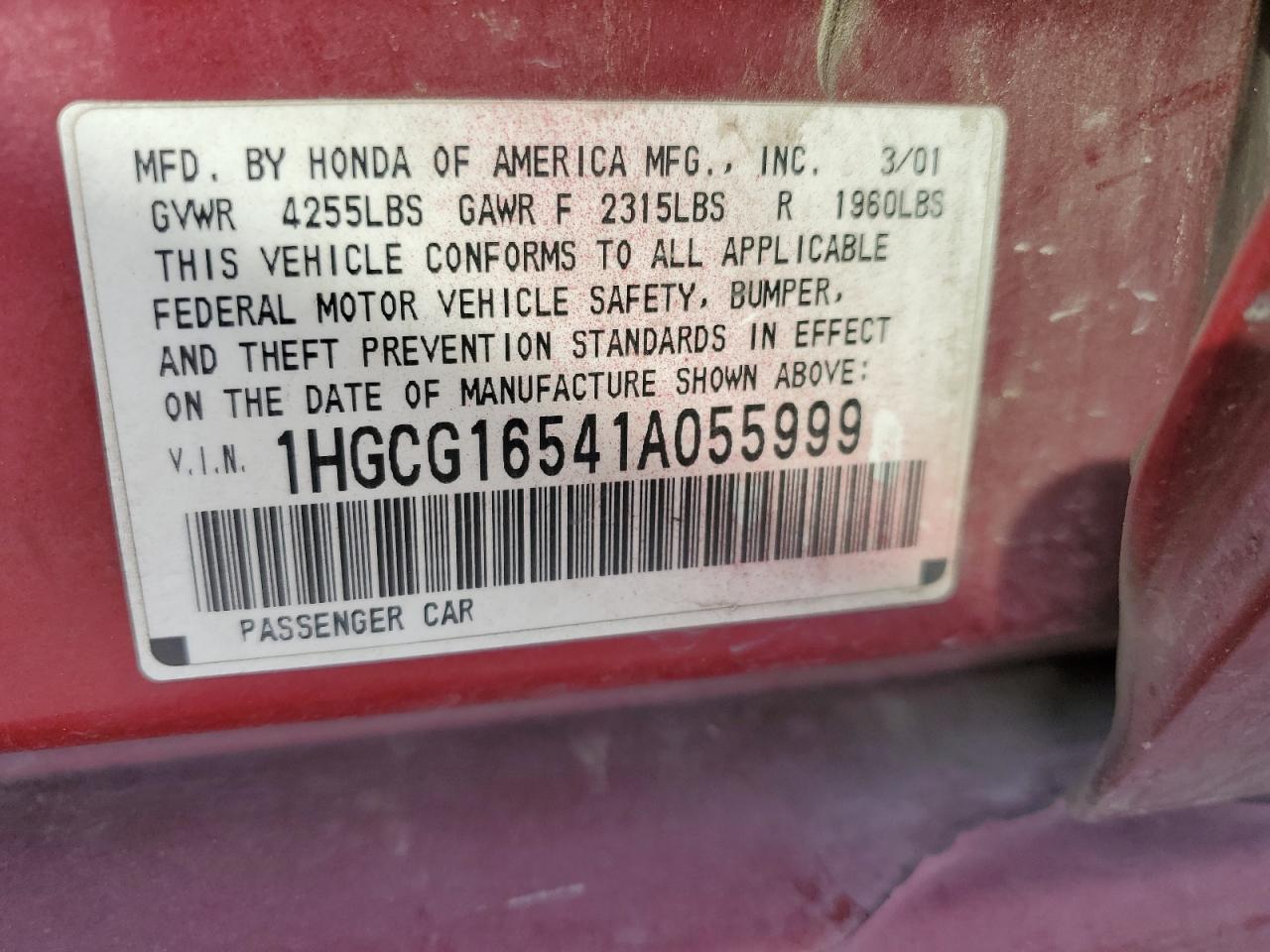 2001 Honda Accord - Image 14