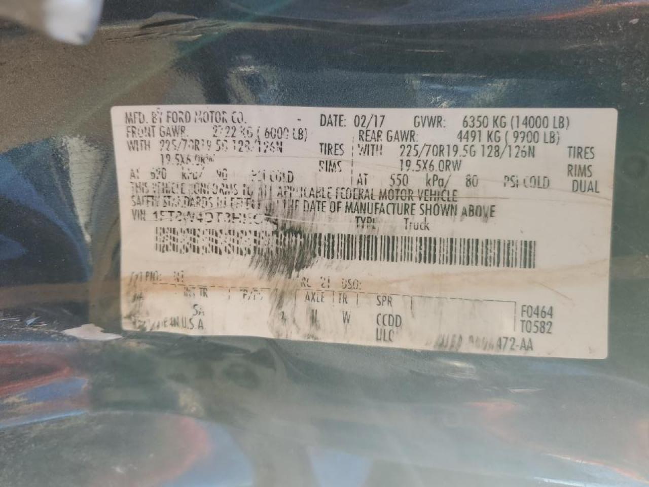 2017 Ford F450 Super Duty VIN: 1FT8W4DT3HEC73199 Lot: 47220215