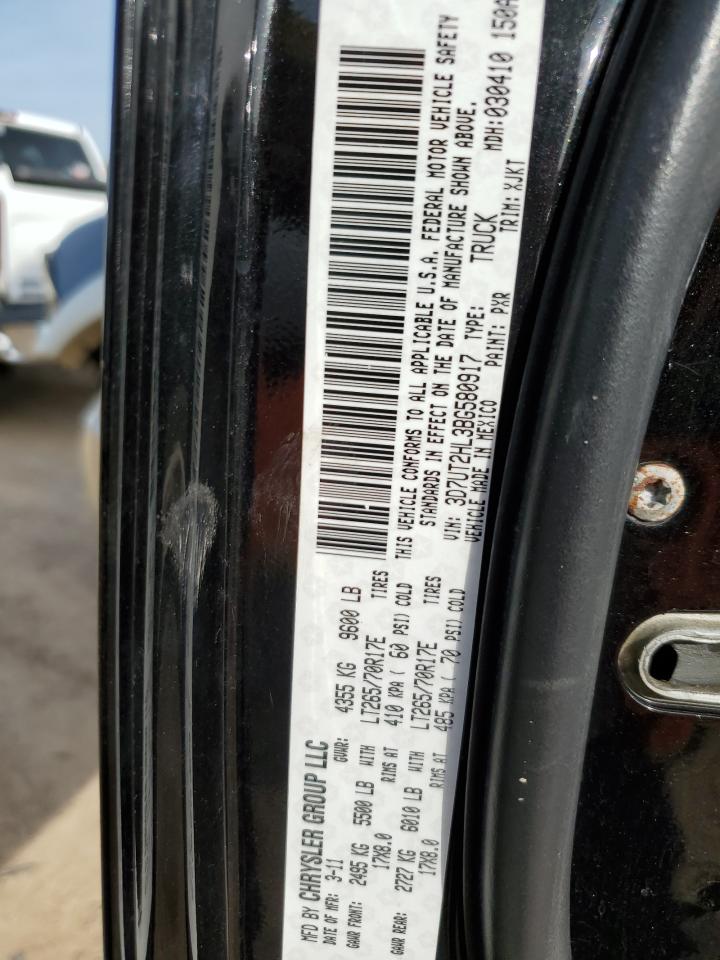 2011 Dodge Ram 2500 VIN: 3D7UT2HL3BG580917 Lot: 50717625